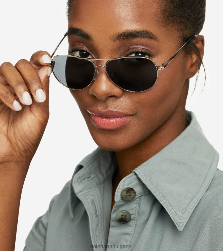 Cole Haan класически авиаторски слънчеви очила Жени 84PB6Z529 сребро аксесоари