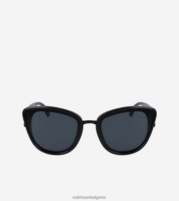Cole Haan огромни слънчеви очила тип „котешко око“. Жени 84PB6Z531 черен аксесоари