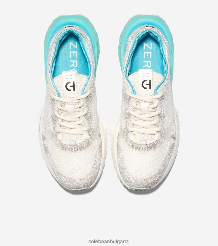 Cole Haan 5. маратонки за бягане Zerogrand embrostitch Жени 84PB6Z243 слонова кост-сребриста бреза-тюркоаз-карибско синьо обувки