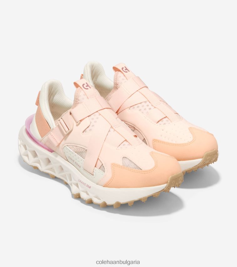 Cole Haan 5. маратонки за бягане с каишка на монаха zerogrand Жени 84PB6Z246 сребърен божур-праскова мъх-слонова кост обувки