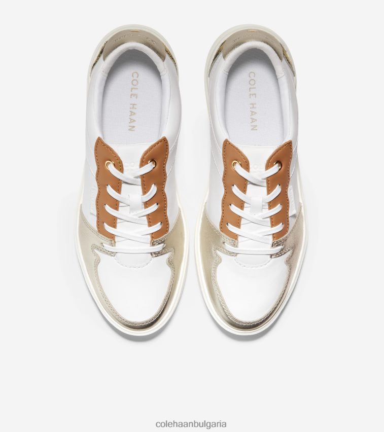 Cole Haan модерен тенис маратонка за голям кроскорт Жени 84PB6Z204 оптика бяло-меко злато металик обувки