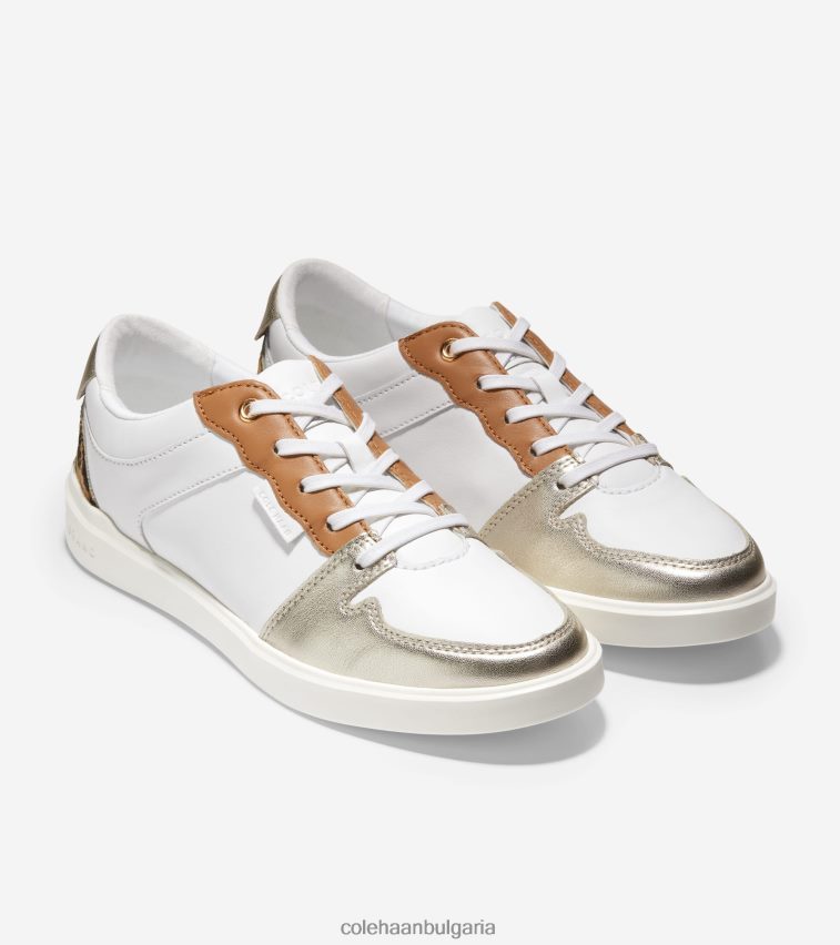 Cole Haan модерен тенис маратонка за голям кроскорт Жени 84PB6Z204 оптика бяло-меко злато металик обувки