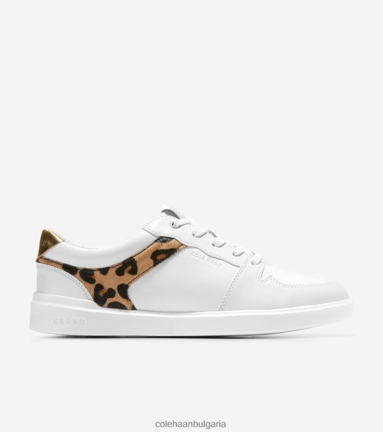 Cole Haan модерен тенис маратонка за голям кроскорт Жени 84PB6Z207 бяло-оцелот печат-злато обувки