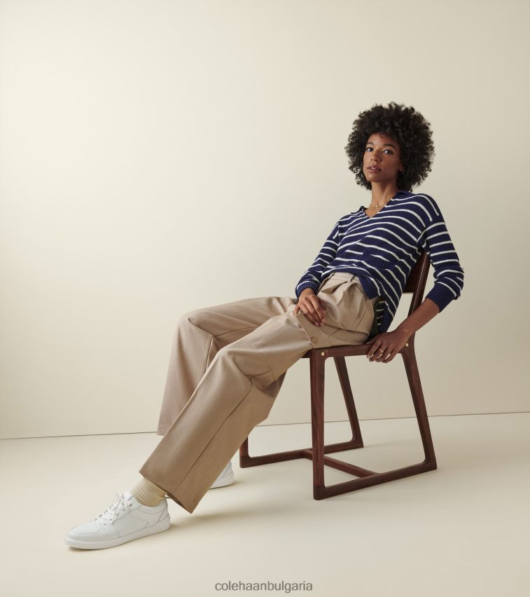 Cole Haan модерен тенис маратонка за голям кроскорт Жени 84PB6Z208 бяло-сребро обувки