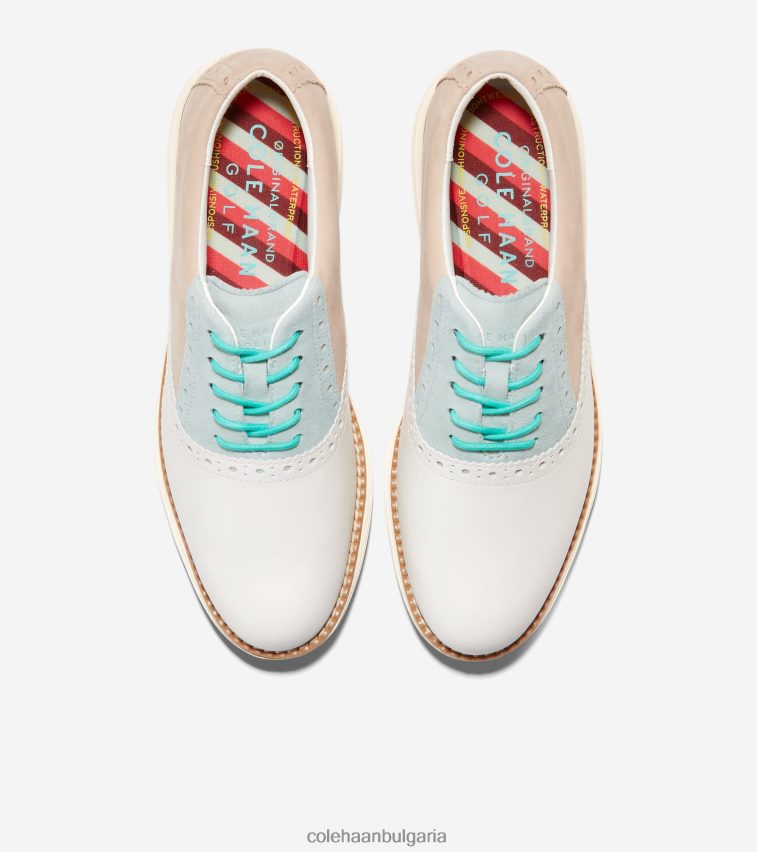 Cole Haan оригинална обувка за голф Оксфорд с късо крило Grand Grand Жени 84PB6Z213 сусамово-синьо стъкло-слонова кост обувки