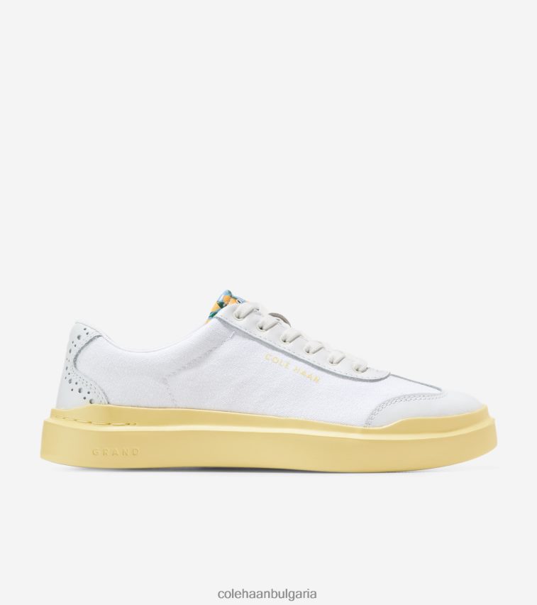 Cole Haan grandpro rally платнени маратонки с t-toe Жени 84PB6Z39 оптика бяло-лимон обувки