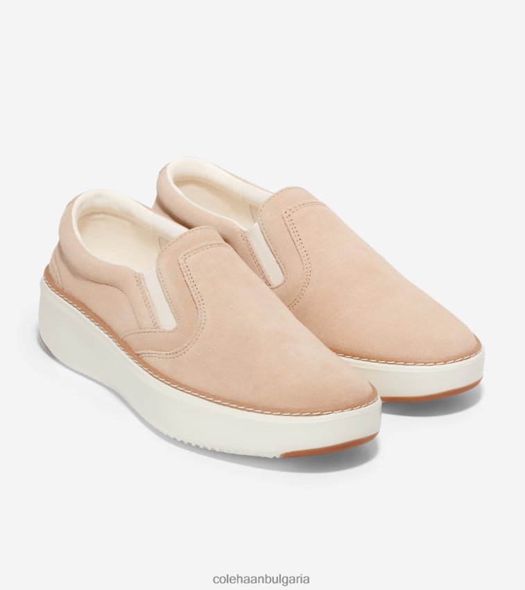 Cole Haan маратонки grandpro topspin с приплъзване Жени 84PB6Z238 сусамов велур-слонова кост-гума обувки