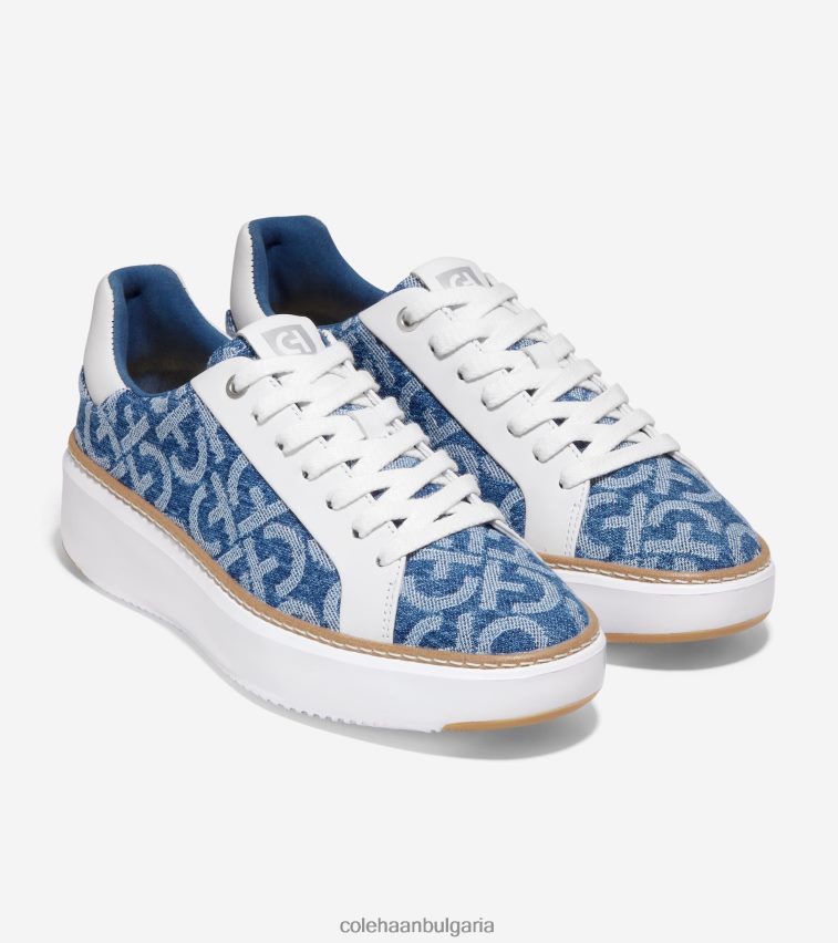 Cole Haan маратонки grandpro topspin Жени 84PB6Z23 монограм деним жакард-оптичен бял обувки