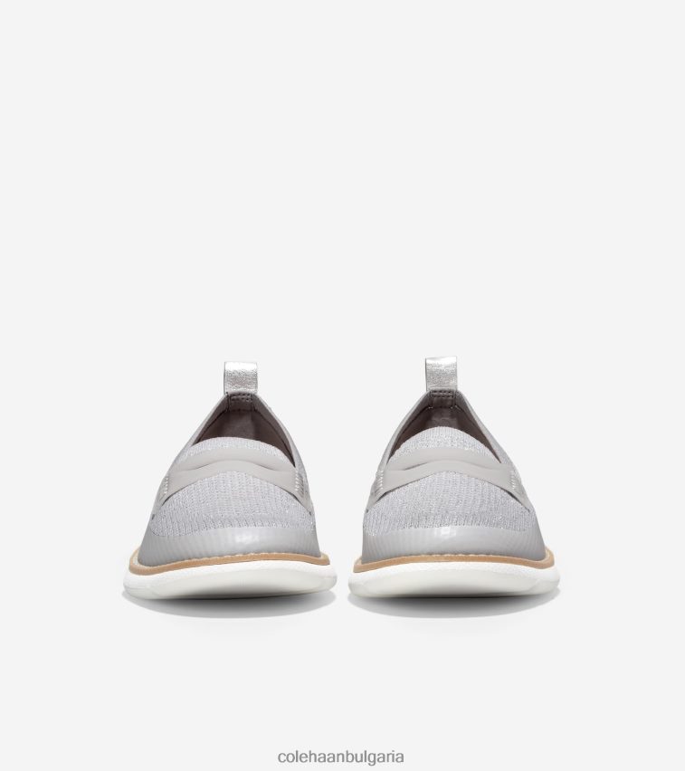 Cole Haan 4. мокасини zerogrand Жени 84PB6Z132 микрочип-сребристо-бял стичлайт обувки