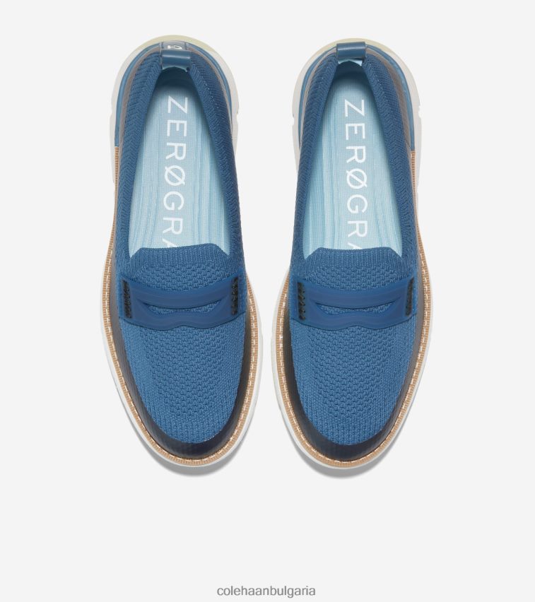 Cole Haan 4. мокасини zerogrand Жени 84PB6Z133 синьо плетиво-оптичен бял stitchlite обувки