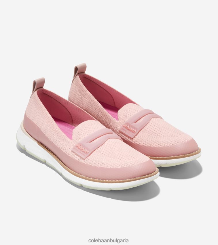 Cole Haan 4. мокасини zerogrand Жени 84PB6Z134 розов дим плета-бял stitchlite обувки