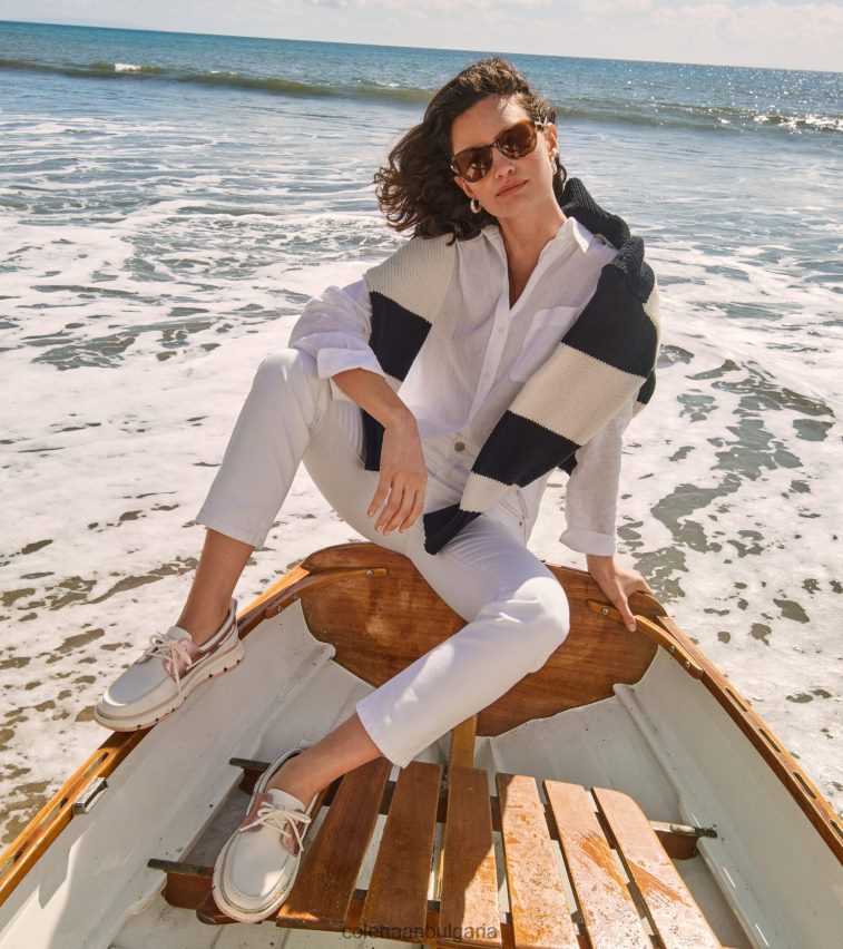 Cole Haan 4. обувка за регатна лодка zerogrand Жени 84PB6Z18 слонова кост-розова вода-металик-розов облак обувки