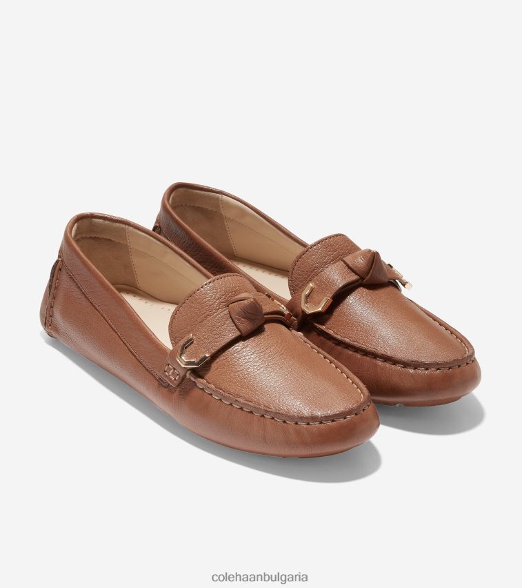 Cole Haan evelyn bow driver Жени 84PB6Z69 пекан кожа обувки