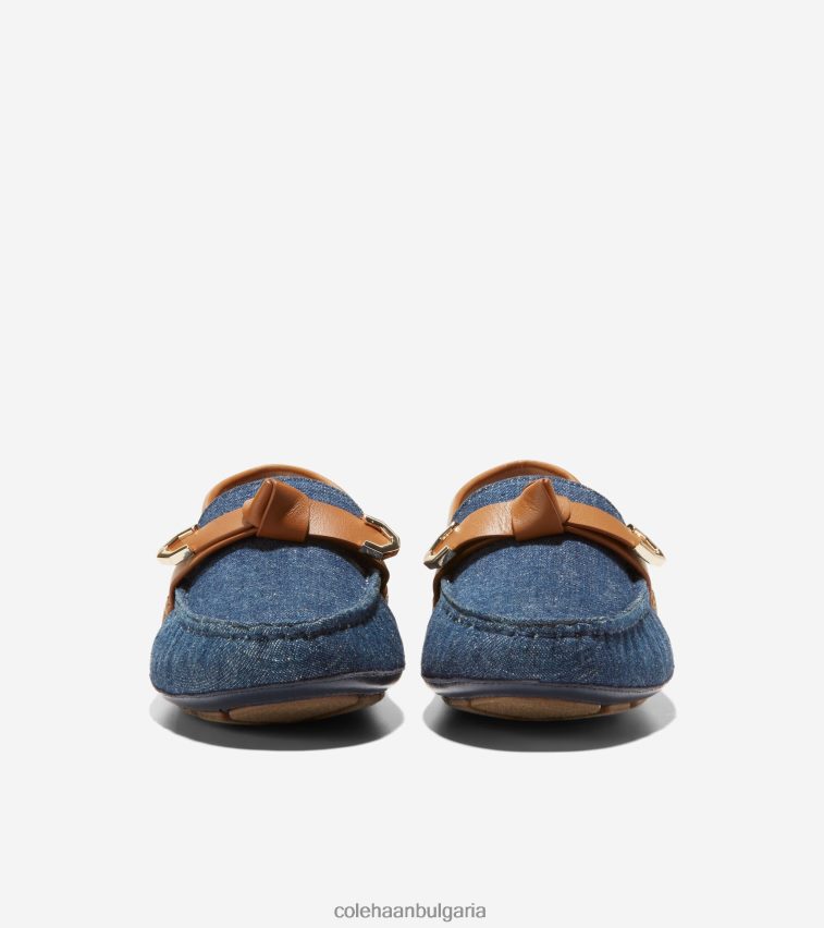 Cole Haan evelyn bow driver Жени 84PB6Z70 деним-пекан кожа обувки