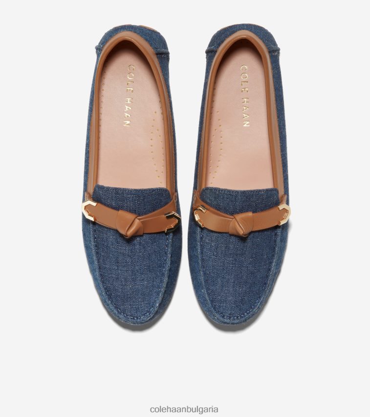 Cole Haan evelyn bow driver Жени 84PB6Z70 деним-пекан кожа обувки