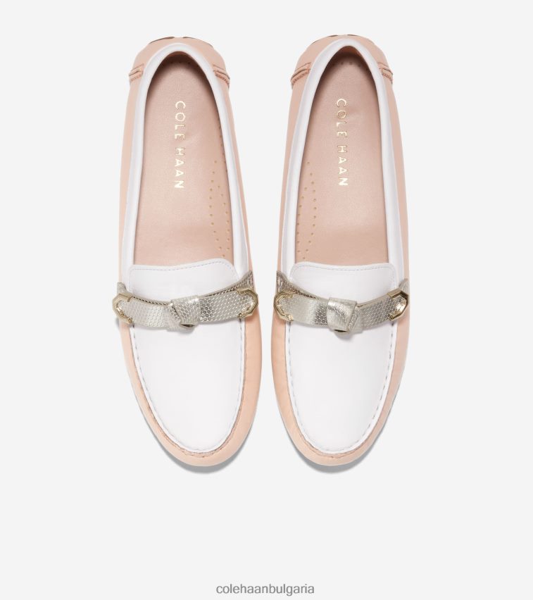 Cole Haan evelyn bow driver Жени 84PB6Z71 избелено тен-оптично бяло обувки