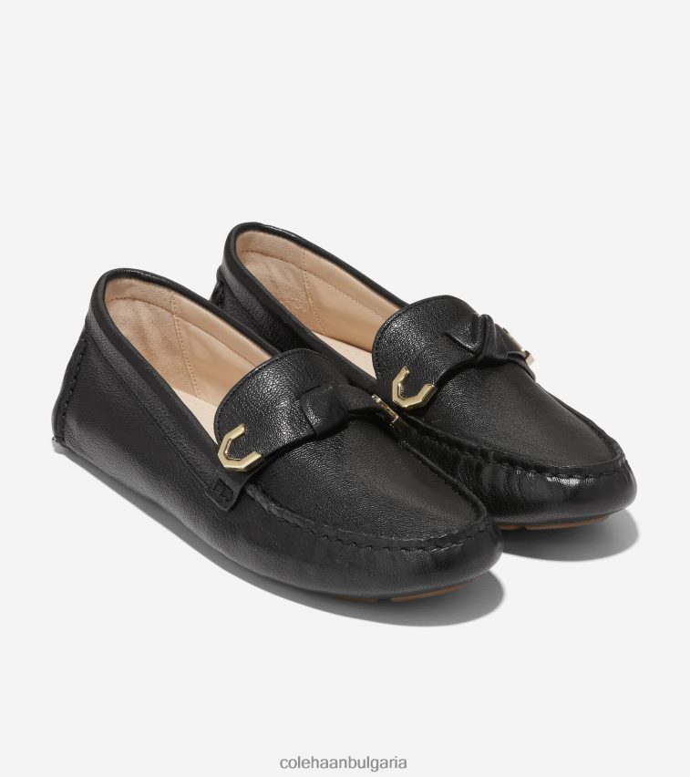 Cole Haan evelyn bow driver Жени 84PB6Z72 Черна кожа обувки