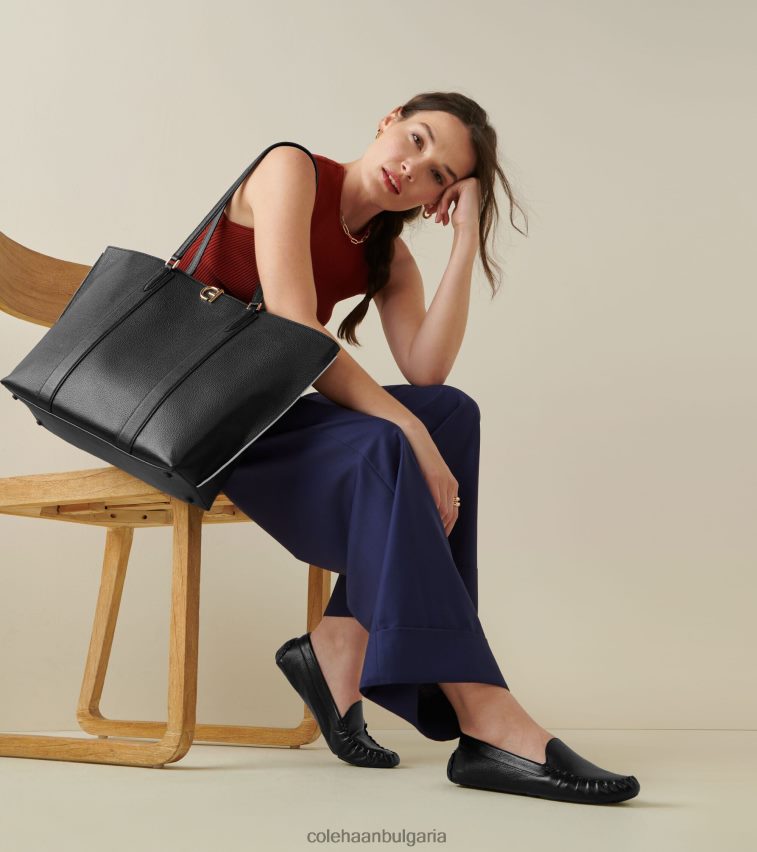 Cole Haan evelyn driver Жени 84PB6Z67 Черна кожа обувки