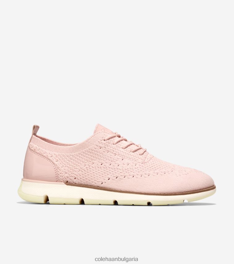 Cole Haan 4.zerogrand oxford Жени 84PB6Z104 розов дим плетиво-слонова кост stitchlite обувки