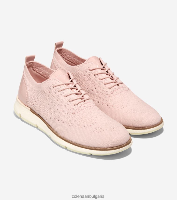 Cole Haan 4.zerogrand oxford Жени 84PB6Z104 розов дим плетиво-слонова кост stitchlite обувки