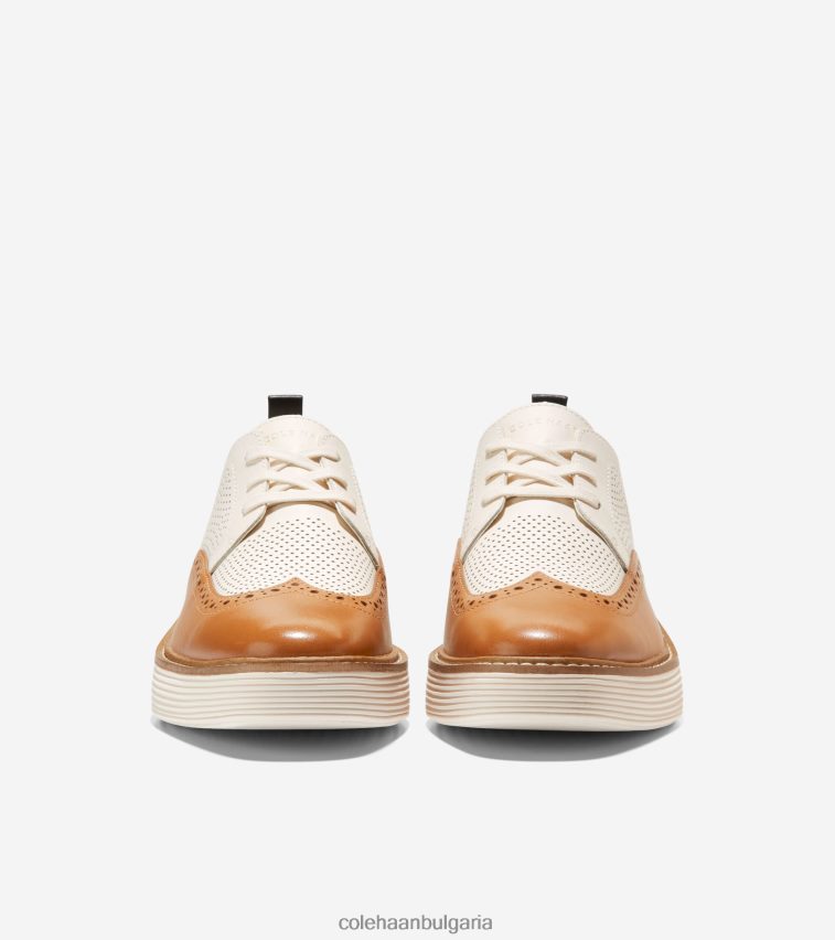 Cole Haan originalgrand платформа wingtip oxford Жени 84PB6Z165 пекан-слонова кост обувки
