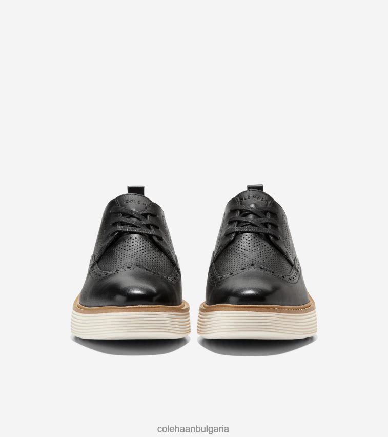 Cole Haan originalgrand платформа wingtip oxford Жени 84PB6Z166 черно-слонова кост обувки