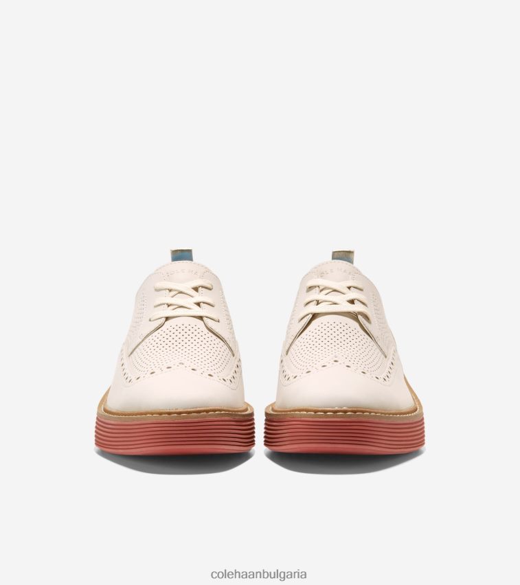 Cole Haan originalgrand платформа wingtip oxford Жени 84PB6Z167 бяла чапла-цинобър обувки