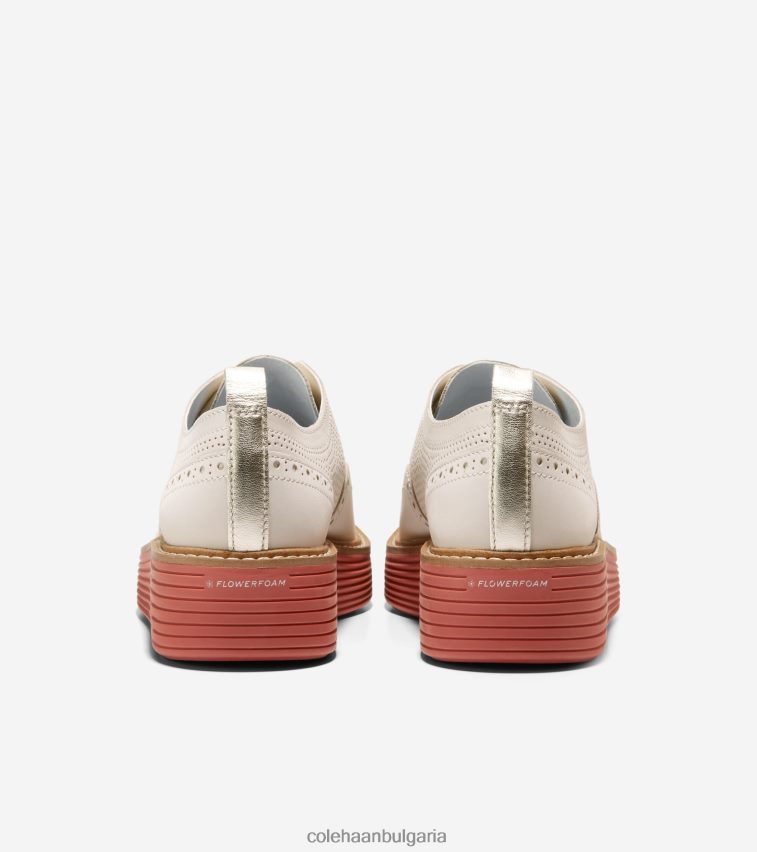 Cole Haan originalgrand платформа wingtip oxford Жени 84PB6Z167 бяла чапла-цинобър обувки