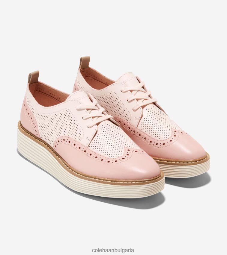 Cole Haan originalgrand платформа wingtip oxford Жени 84PB6Z168 розова вода-розов дим-слонова кост обувки