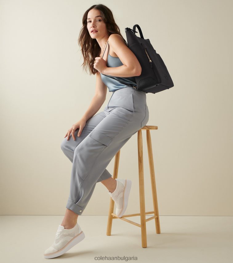 Cole Haan originalgrand платформа wingtip oxford Жени 84PB6Z215 оптичен бял метален сребрист стичлайт облак-нимбус обувки