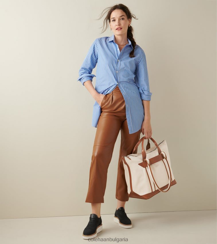 Cole Haan originalgrand платформа wingtip oxford Жени 84PB6Z216 черен стичлит-слонова кост обувки