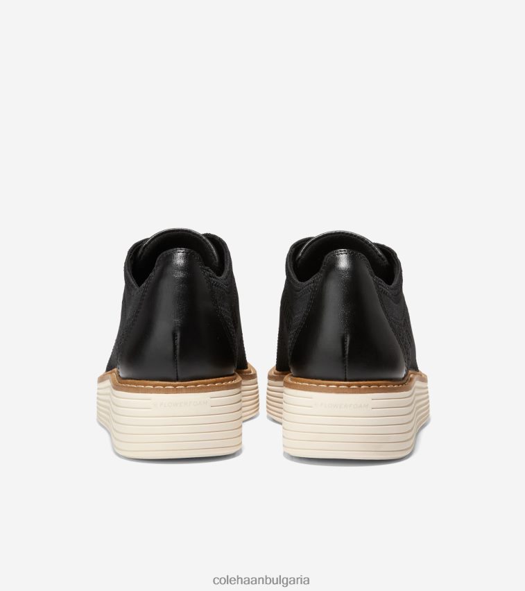 Cole Haan originalgrand платформа wingtip oxford Жени 84PB6Z216 черен стичлит-слонова кост обувки