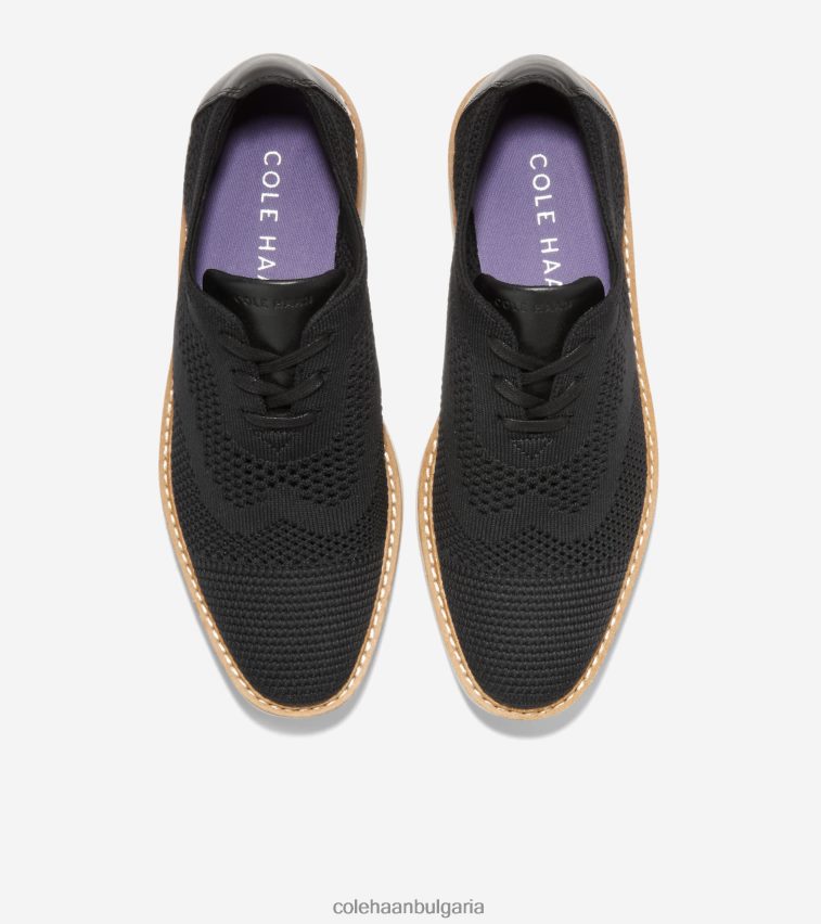 Cole Haan originalgrand платформа wingtip oxford Жени 84PB6Z216 черен стичлит-слонова кост обувки