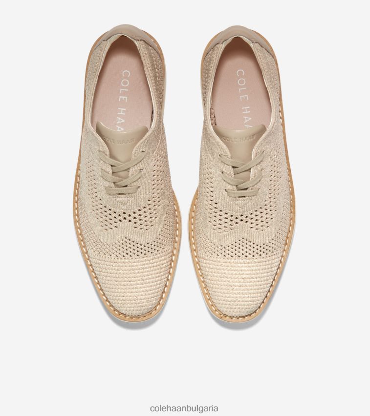 Cole Haan originalgrand платформа wingtip oxford Жени 84PB6Z218 ръжено плетиво-слонова кост stitchlite обувки