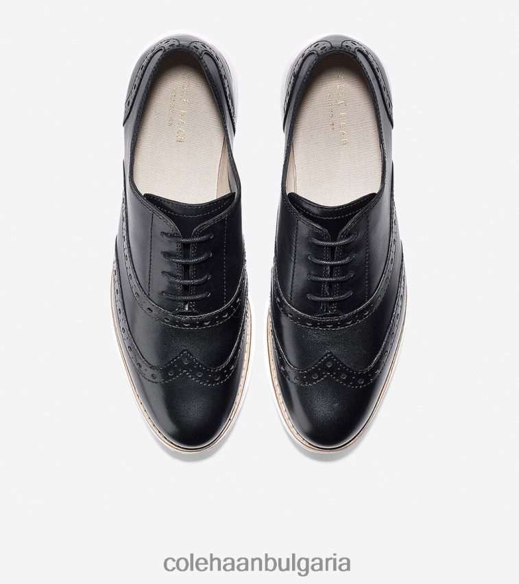 Cole Haan originalgrand wingtip oxford Жени 84PB6Z232 черно-оптично бяло обувки