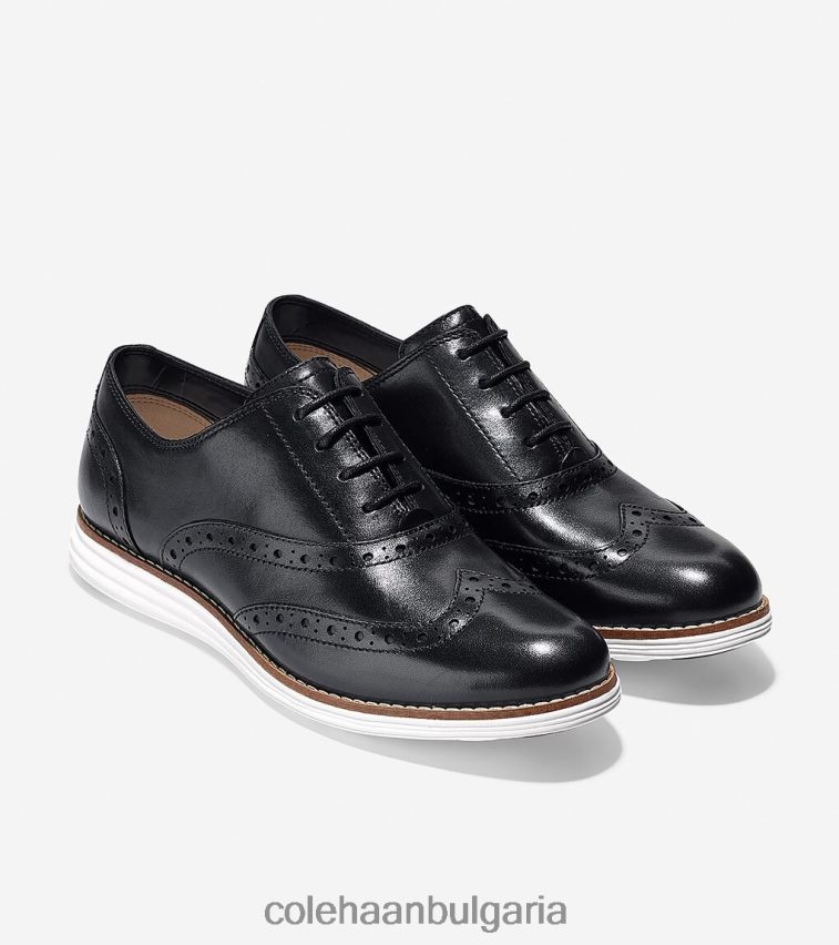 Cole Haan originalgrand wingtip oxford Жени 84PB6Z232 черно-оптично бяло обувки