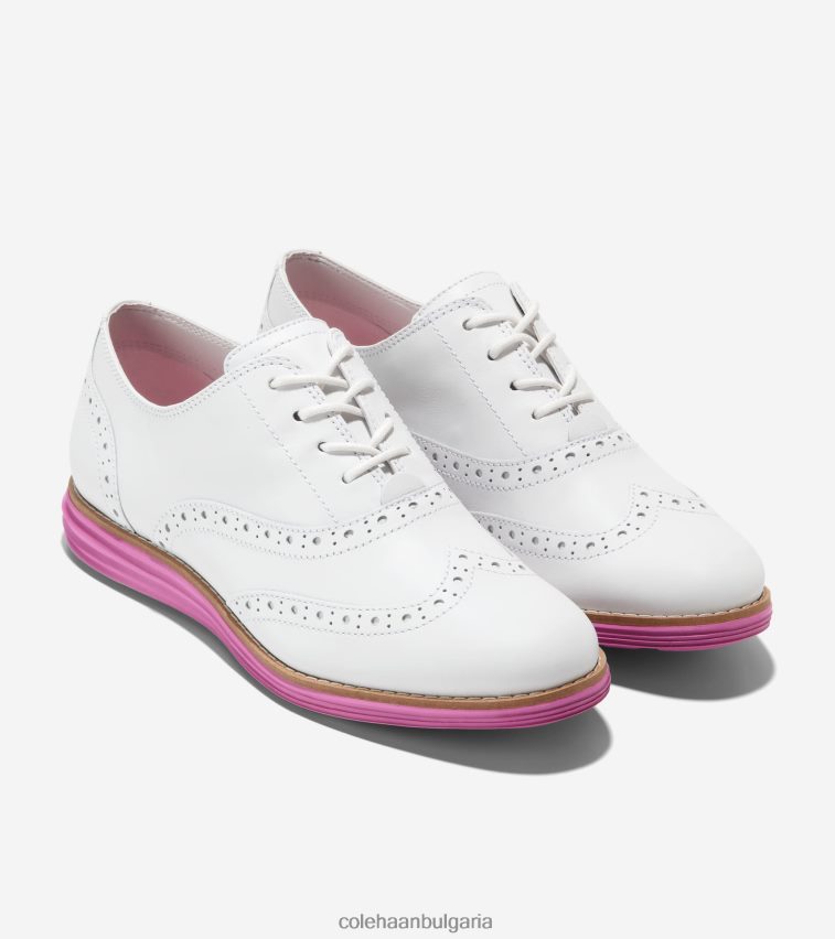 Cole Haan originalgrand wingtip oxford Жени 84PB6Z233 оптичен бяло-цикламен обувки