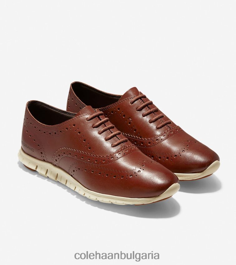 Cole Haan zerogrand wingtip oxford Жени 84PB6Z154 woodbury кожа-слонова кост обувки