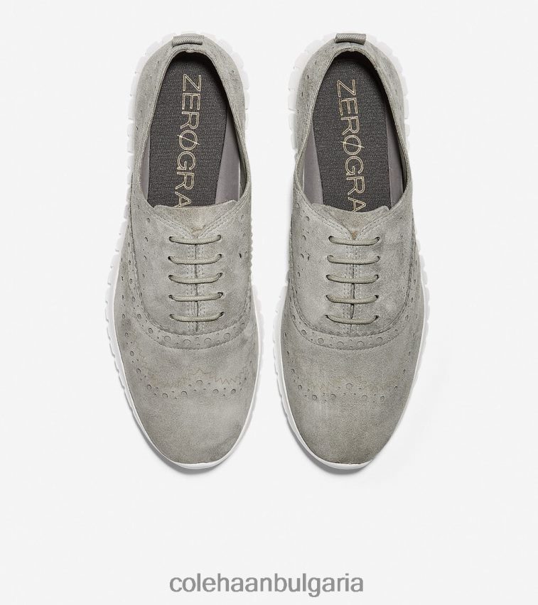 Cole Haan zerogrand wingtip oxford Жени 84PB6Z155 железен камък велур-оптичен бял обувки