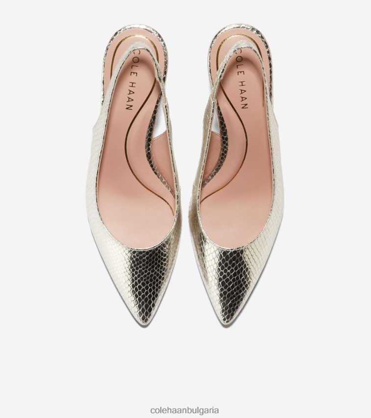Cole Haan vandam прашка задна помпа Жени 84PB6Z151 златен кръг печат обувки