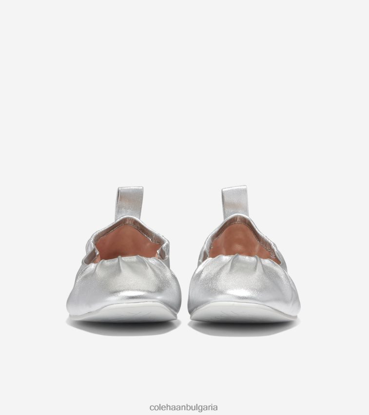 Cole Haan йорк мек балет Жени 84PB6Z97 сребрист металик обувки