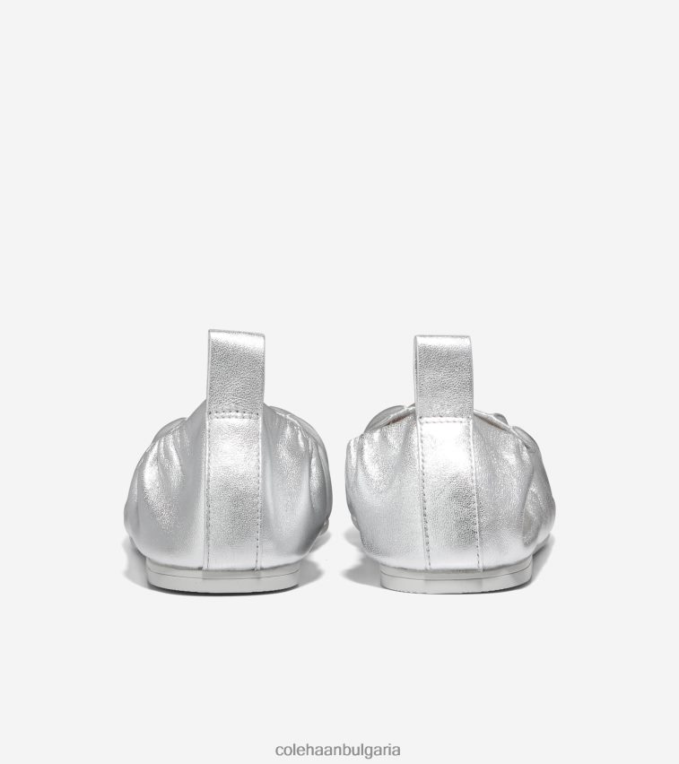Cole Haan йорк мек балет Жени 84PB6Z97 сребрист металик обувки