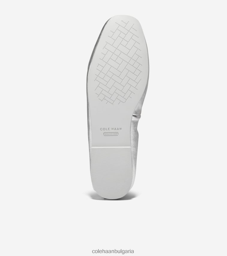 Cole Haan йорк мек балет Жени 84PB6Z97 сребрист металик обувки