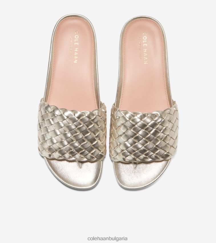 Cole Haan мояве сандали с пързалки Жени 84PB6Z48 мека златиста кожа обувки