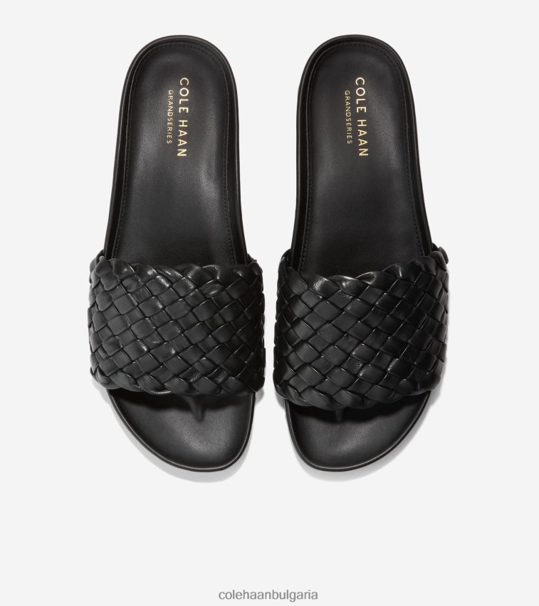 Cole Haan мояве сандали с пързалки Жени 84PB6Z50 Черна кожа обувки