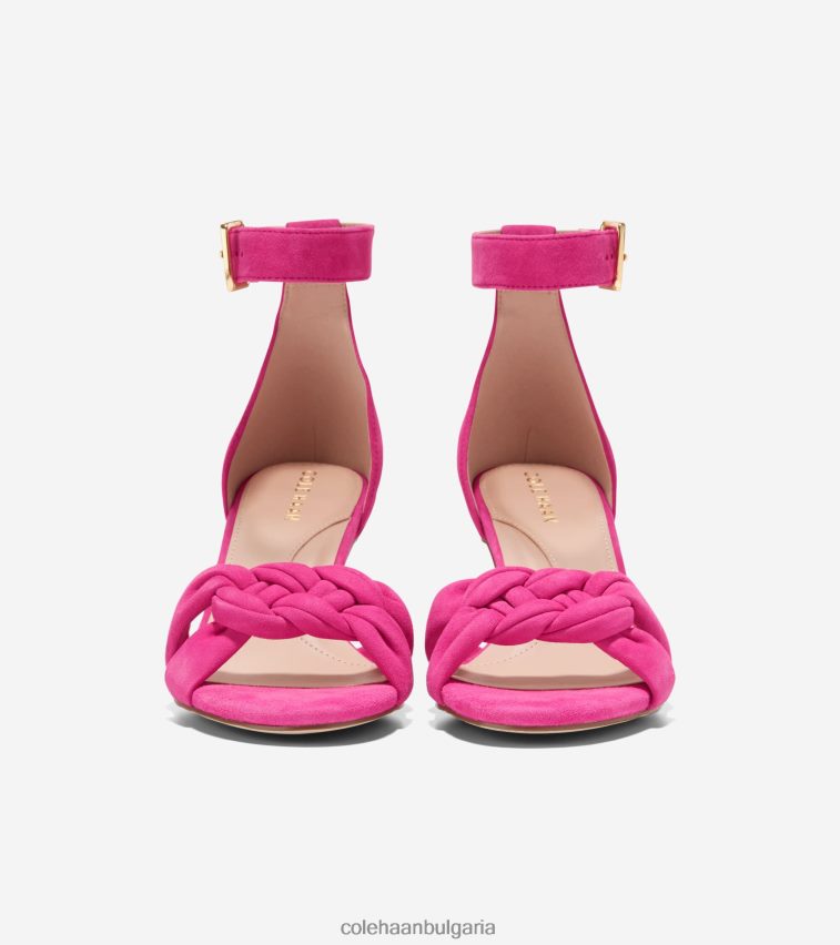 Cole Haan плетен сандал adella Жени 84PB6Z183 розов бял равнец велур обувки
