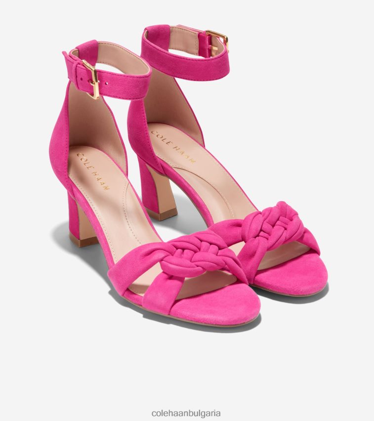 Cole Haan плетен сандал adella Жени 84PB6Z183 розов бял равнец велур обувки