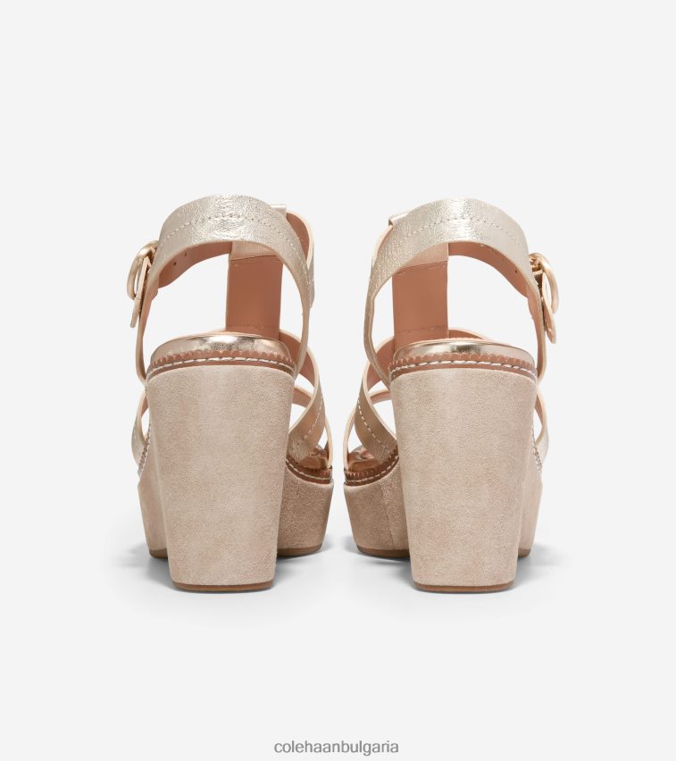 Cole Haan целодневен сандал на клин cloudfeel Жени 84PB6Z190 златна кожа обувки