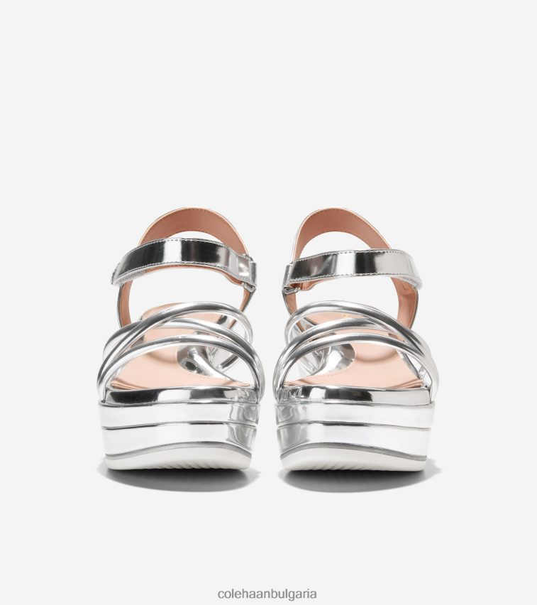 Cole Haan grand ambition addison плосък клин Жени 84PB6Z116 сребърен спекио обувки