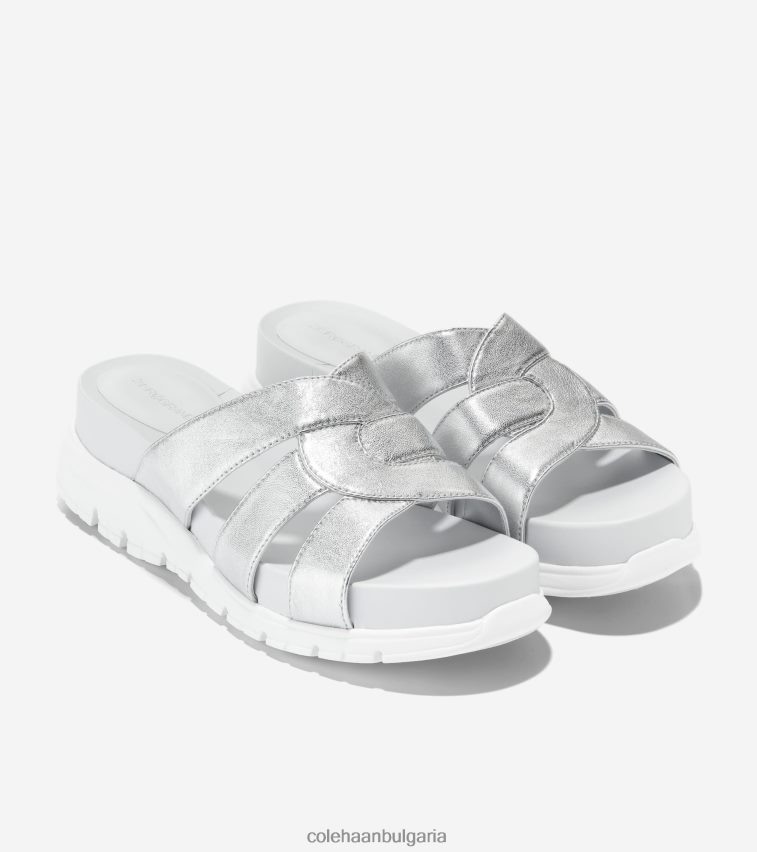 Cole Haan пързалка с прорези zerogrand Жени 84PB6Z195 сребърен талка обувки